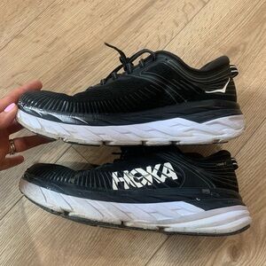 Hoka One One Women’s Black and White Running Shoes